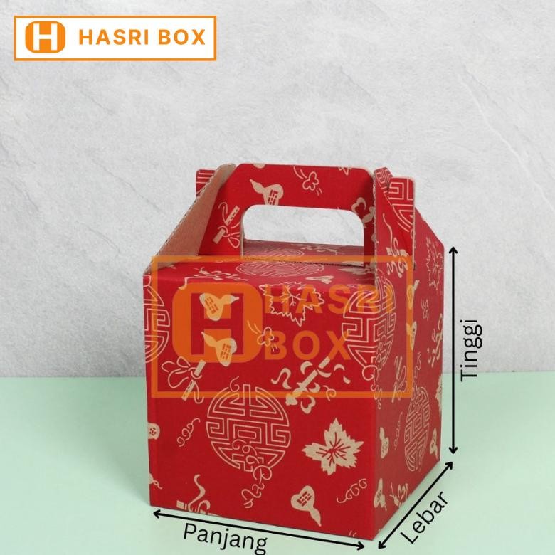 

BR - (10 pcs) Kotak Kue Kering Box Jinjing Dus Toples 500gr isi 2 Packaging Hampers Imlek Cny Dus 14x14x14 Chinese Ne Year TERLARIS