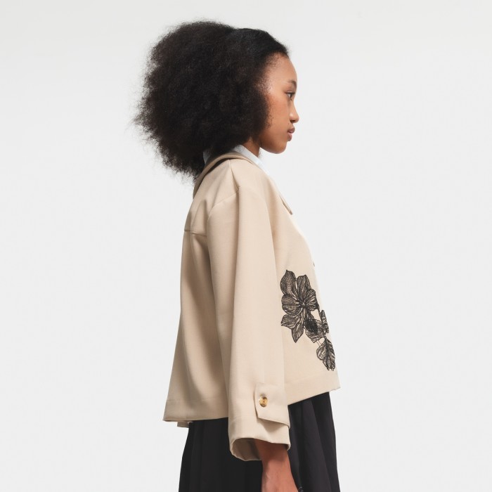 Murah COTTONINK x Artkea - Outerwear Jacket Wanita Beige Lace Kora Non COD