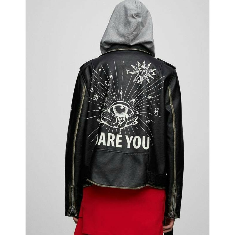 Murah Jaket Kulit Wanita - Pull & Bear Non COD