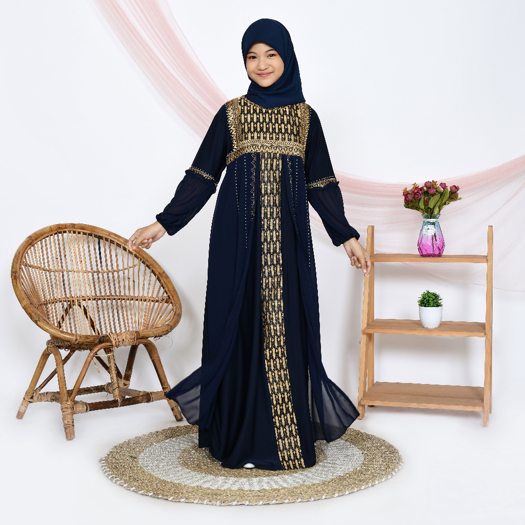Murah Abaya Turki Anak Perempuan Baju Gamis Turkey Remaja Tanggung Hitam Warna Putih Mewah Terbaru