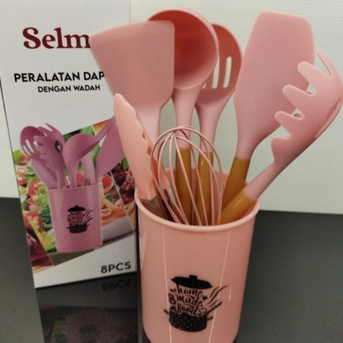 peralatan dapur selma kiara pink alat masak alat dapur set spatula