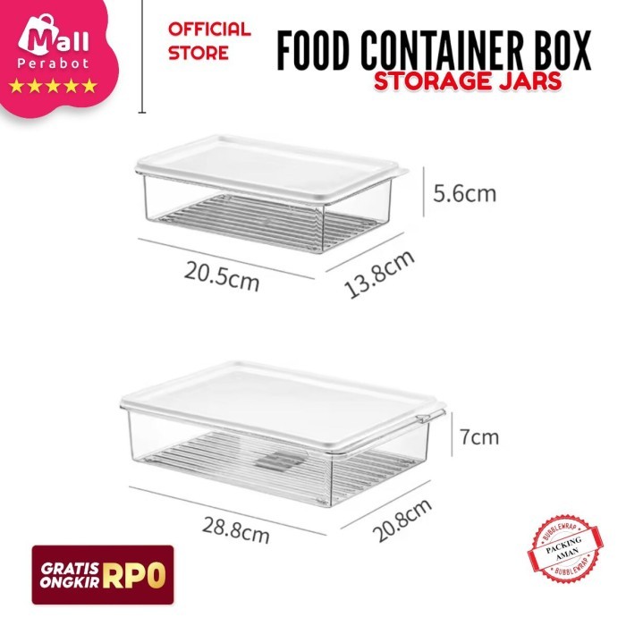 Mall Perabot Fridge Container Wadah Penyimpanan Korea Toples Kulkas Daging Transparan Kontainer