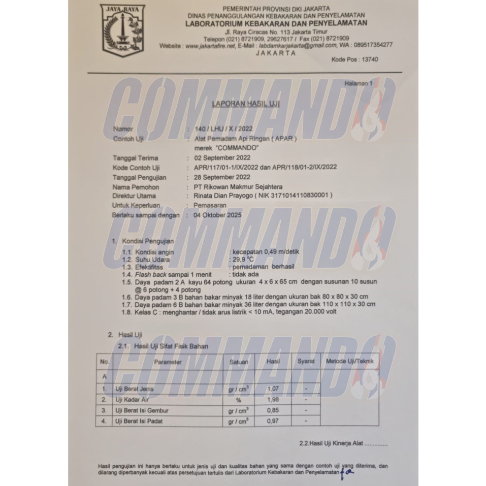 APAR FOAM 2 KG COMMANDO / AFF FOAM 2 L / Komplit Set + Free Braket