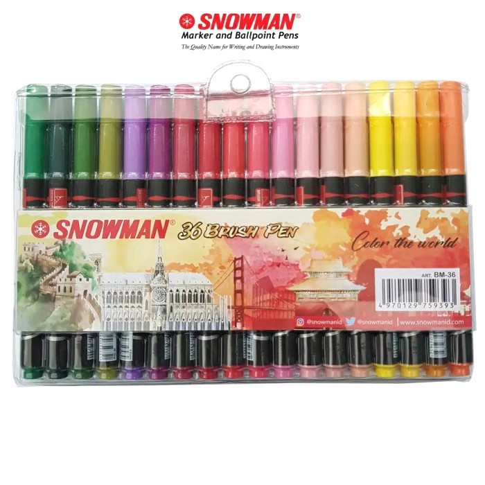 TERBARU Snowman Brushpen, Brush Pen isi 36