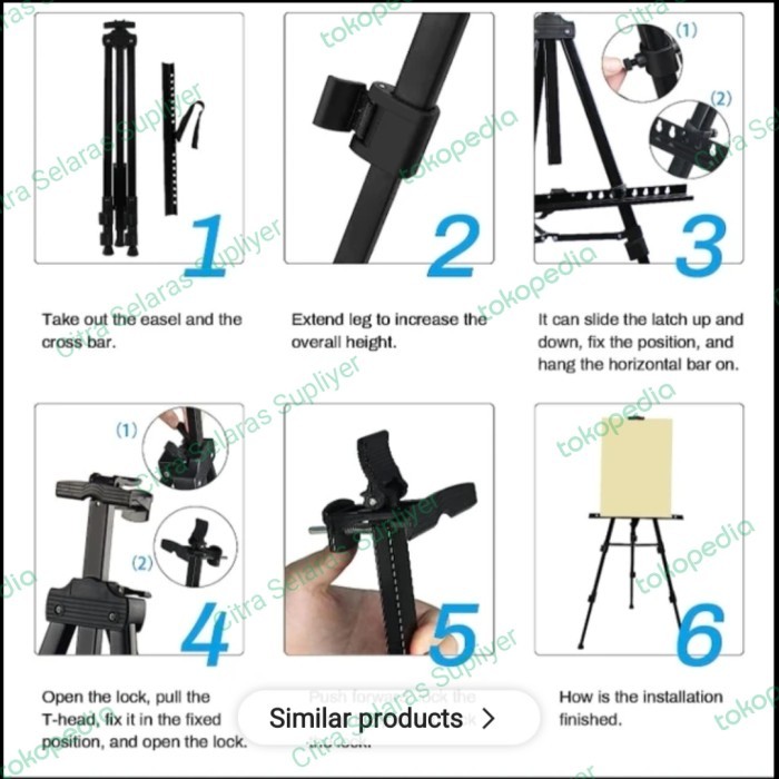 

Tinta White Board Tripod / Poster Frame / Easel Lukis