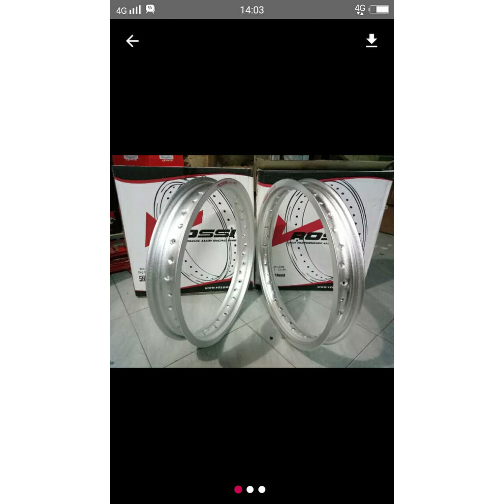 VELG SET MEREK ROSSI LEBAR 185 - 215 RING 17 WARNA SILVER JERUK