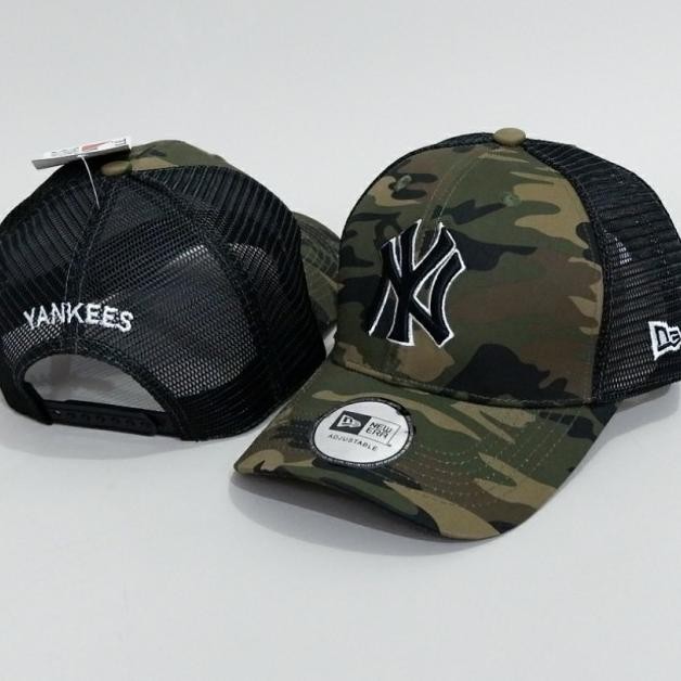 Ny037 Topi Baeball Truer Jaring Newyor Yanee Ny Mlb Army Camo