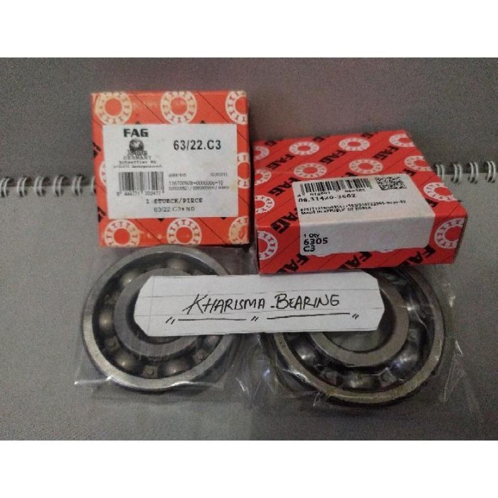 TERBARU [18 part] Bearing 63/22 C3 + 6305 C3 Fag Set Kruk As Mio, Nouvo, Fino BISA GRAB