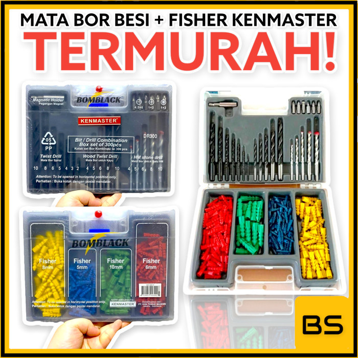 HOT SALE KENMASTER Mata Bor Set Besi Kayu Beton Tembok Mata Obeng Fisher C3001