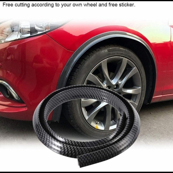 TERBARU Fender Karet Mobil motif Carbon/Over Fender Roda Mobil Carbon + Leem