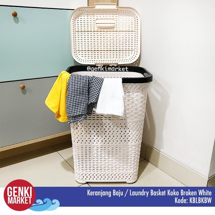 KERANJANG BAJU KOTOR PLASTIK TUTUP / TEMPAT BAJU KOTOR / LAUNDRY BASK