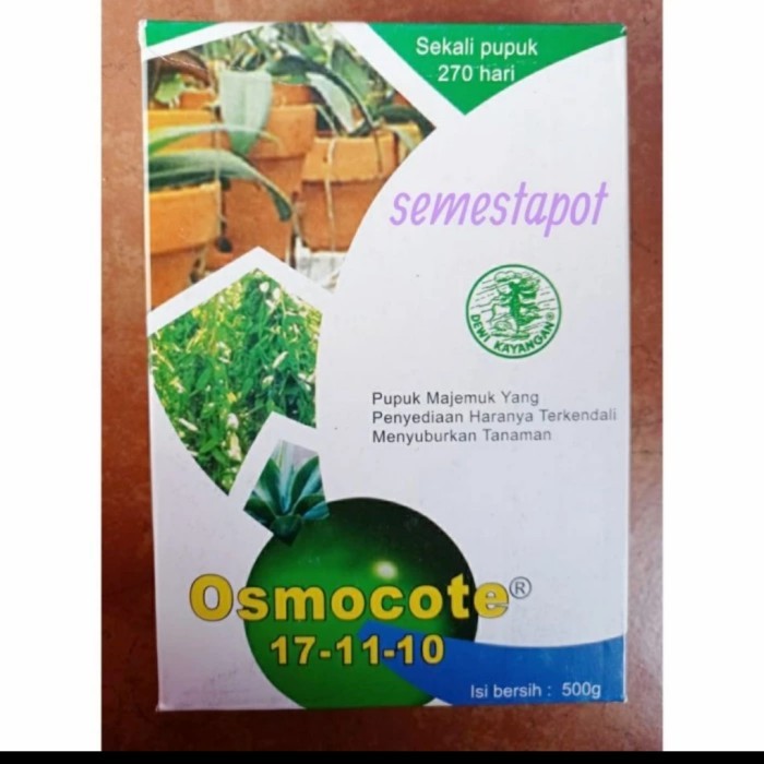 PUPUK DEKASTAR PLUS 17 11 10 OSMOCOTE 500 GRAM PUPUK TANAMAN HIAS