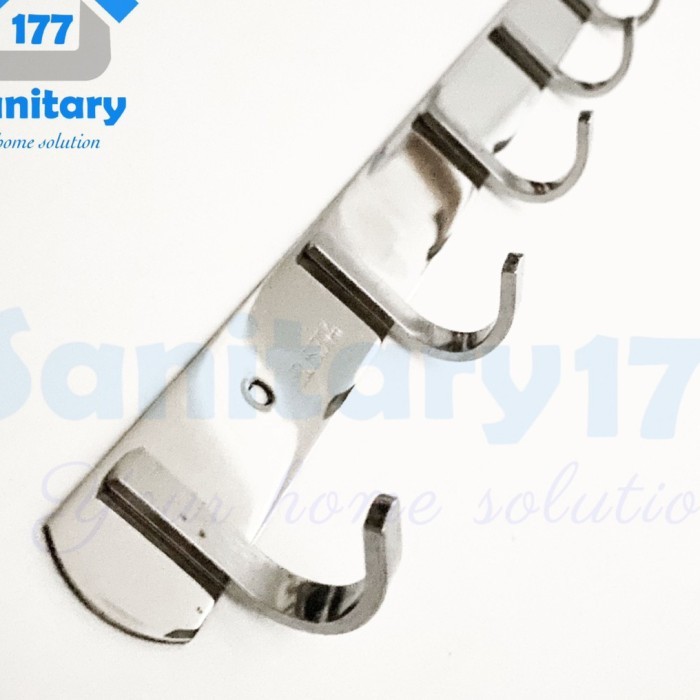KAPSTOK BAJU 5 KAIT STAINLESS TEBAL KS805-GANTUNGAN STENLIS 5KAIT HOOK