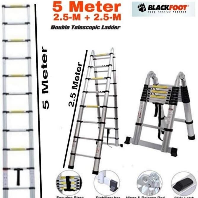 Tangga Lipat Teleskopik 5 Meter Double