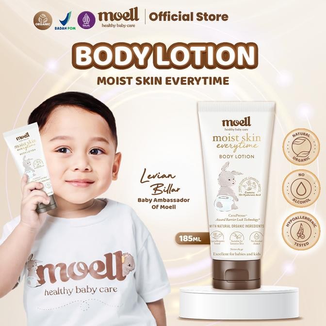 Moell Body Lotion Bayi 185gr - Pelembab Kulit Bayi - Natural Organic MRS03