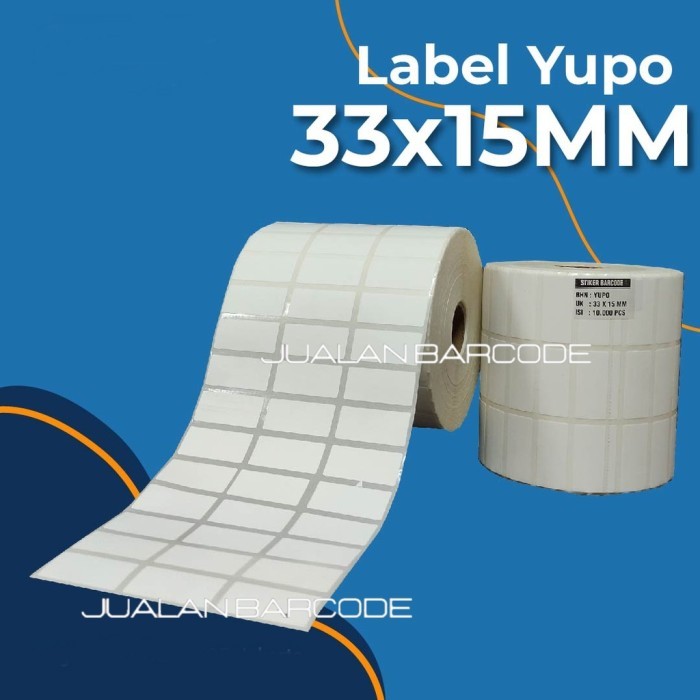 

KERTAS STICKER LABEL BARCODE YUPO 33X15 3 BARIS ISI 10 RB