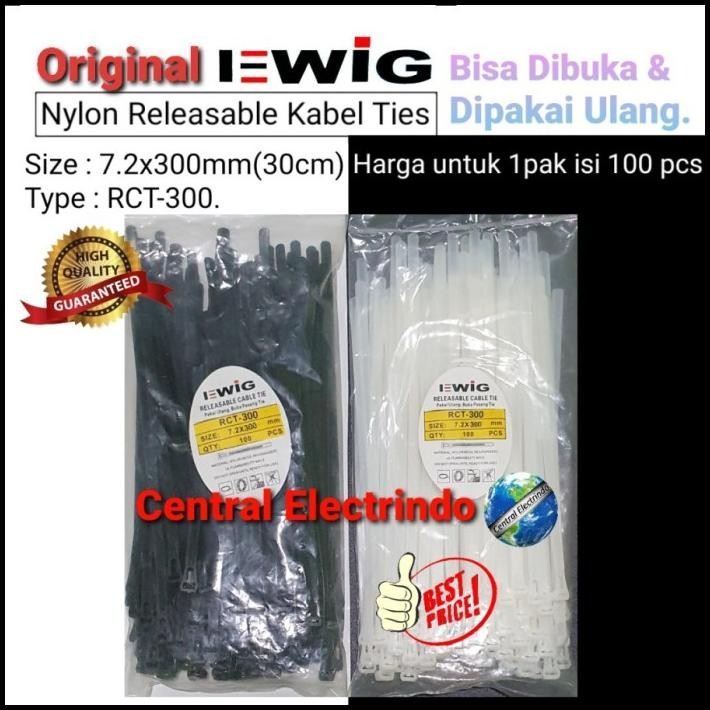 

TERMURAH EWIG KABEL TIES RELEASABLE 7.2X300MM(30CM) 1PAK 100PCS. - PUTIH !!!!!