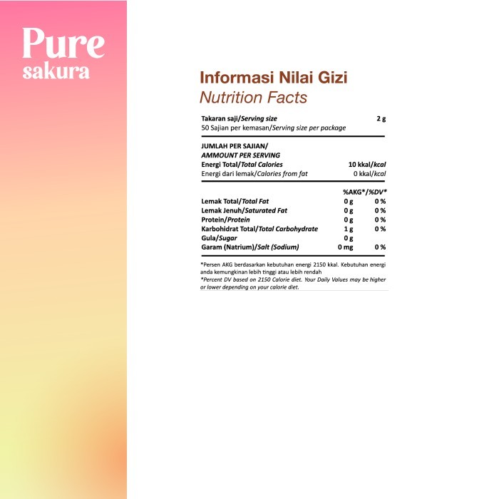 

Pure Sakura Powder 100gr