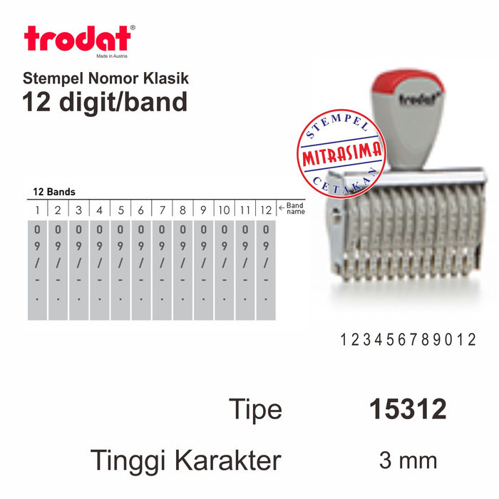 

Stempel klasik nomor merk Trodat 12 digit