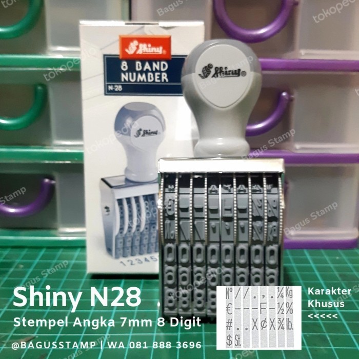 

TERBARU! Stempel Manual Huruf Angka 8 Digit 7mm 7 mm Shiny N 28 / N-28