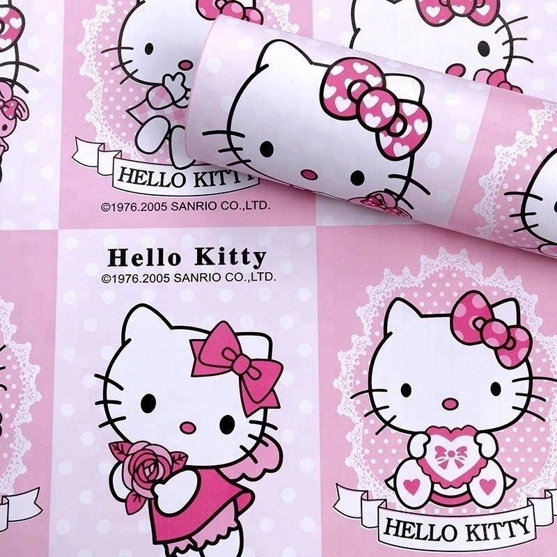 Wallpaper Dinding Kamar Tidur Anak Karakter Hello Kitty Wallpaper Dinding Kamar Anak Perempuan Hello