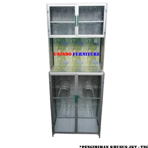 RAK PIRING LEMARI DAPUR ALUMINIUM MINI 2 PINTU HC