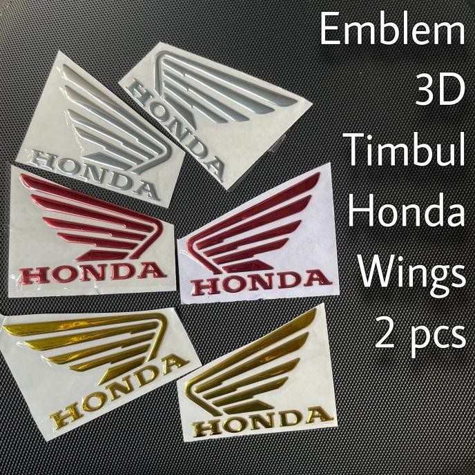 

diskon! emblem 3d timbul honda wings sticker motor honda timbul logo sayap 2pc