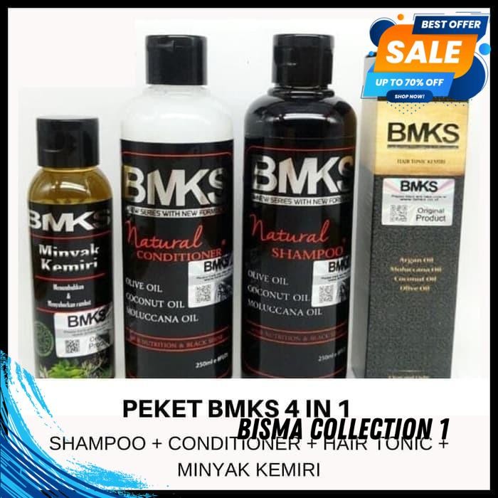 BMKS PAKET 4IN1 SHAMPO- CONDITIONER - MINYAK KEMIRI - HAIR TONIC BPOM BY BISMACOLLECTION1 