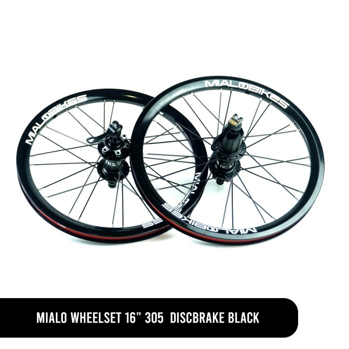 Mialo Wheelset 16" 305 S50 Discbrake Black Aluminum