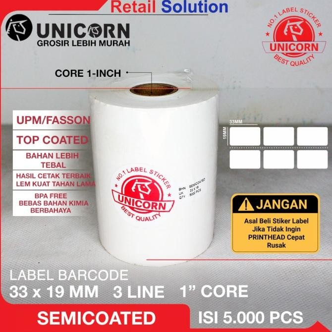 

Sale Stiker Label Barcode Uk 33X19 Mm 3 Kolom @5000 Pcs Semicoat