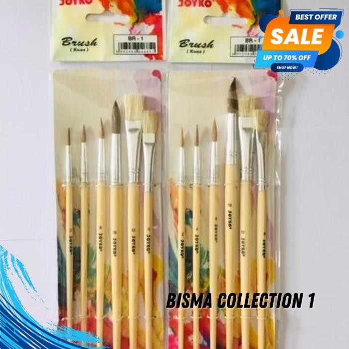 

JOYKO BRUSH SET 6PCS KUAS LUKIS AIR AKRILIK ART PAINTING CRAFT BR-1 BY BISMACOLLECTION1 !