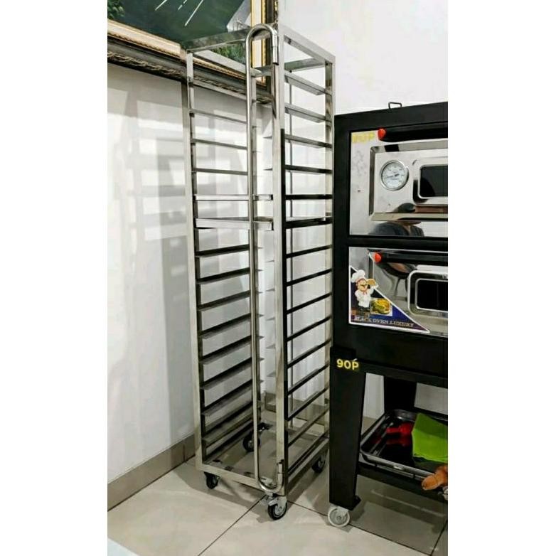 elen troly rak loyang 15 susun 40x30 / rak loyang kue /rak loyang roti/rak susun