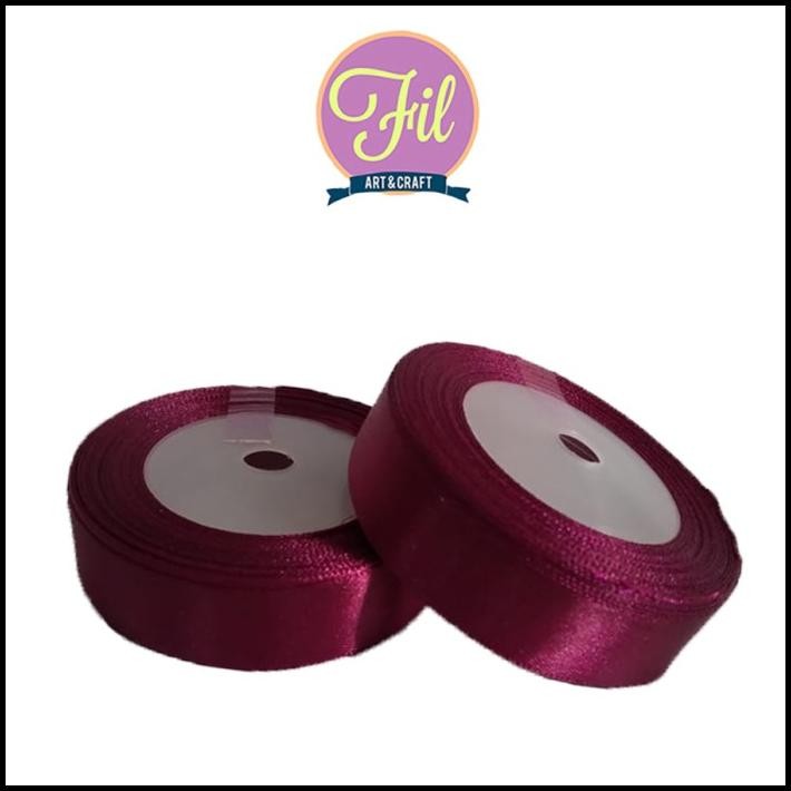 

TERMURAH PITA SATIN BURGUNDY 3.4 INCH KECIL / PITA KAIN 3.4"/PITA SATIN 3.4INCH