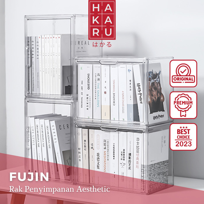 TERLARIS Transparent Acrylic Book Magazine Organizer Container Box Akrilik Buku