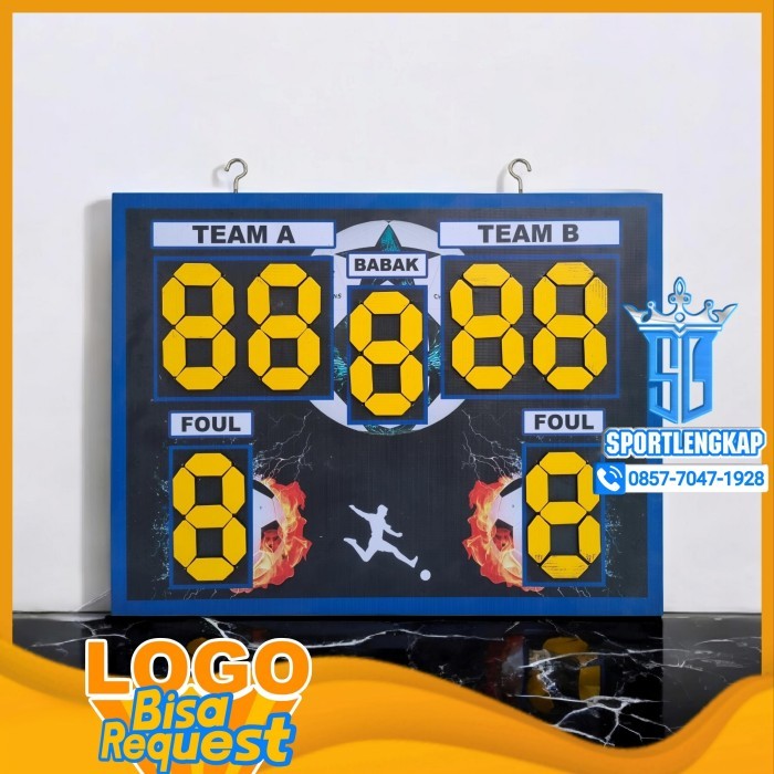 TERLARIS Scoring Board, Papan Skor Manual Futsal, Minisoccer, Voly, Basket