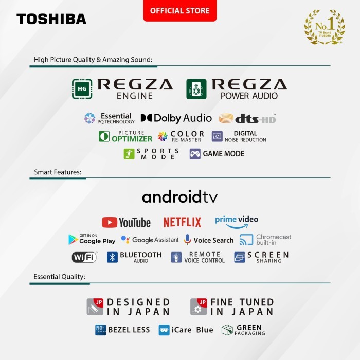 TOSHIBA 43 INCH FHD 1080 ANDROID SMART TV - 43V35KP