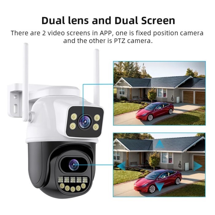 TERLARIS IP Camera CCTV 16MP ICSEE Dual Lensa Outdoor Waterproof Wifi
