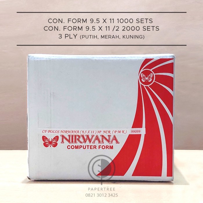 

CONTINUOUS FORM NIRWANA 3 PLY 9.5 x 11 atau 9.5 x 11 /2 (bagi 2)