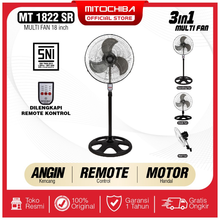 MITOCHIBA 1822S / 1822SR Kipas Angin Industrial 3in1 1822 S MITO 3 in 1 1822 SR