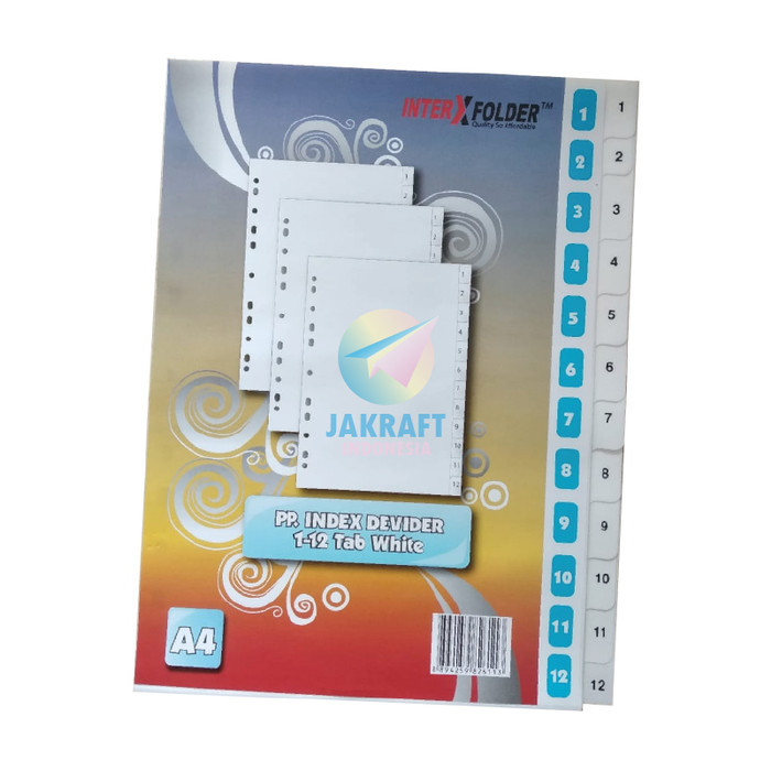 

Divider A4 Pembatas Binder Ordner 1-12 Index Isi 12 Tabs Plastik