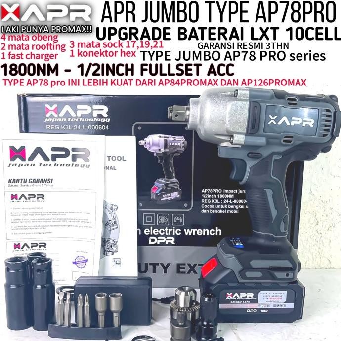 ] Impact wrench APR JAPAN JUMBO 850NM untuk baut ban truck CVT motor
