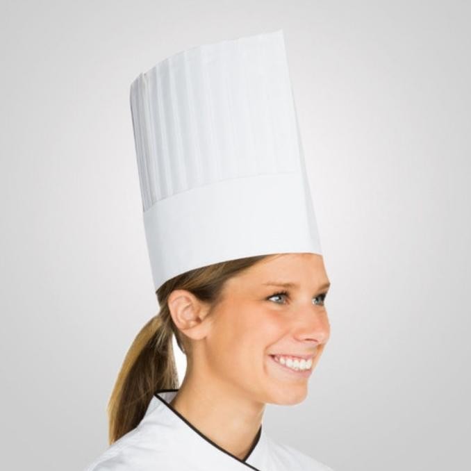 

sale! 10 pcs topi koki kertas klasik - classic paper chef hat victory