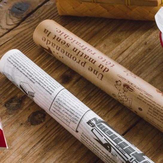 

sale! kaulus baking cooking paper motif vintage 8m kertas roti cover makanan