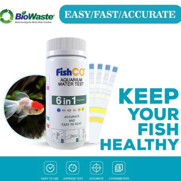 

sale! aquarium water test paper 6 in 1 kertas uji air akuarium 100 strips