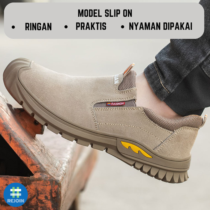 SEPATU SAFETY SHOES UJUNG BESI PRIA IMPORT SNEAKER PROYEK ANTI PAKU 07