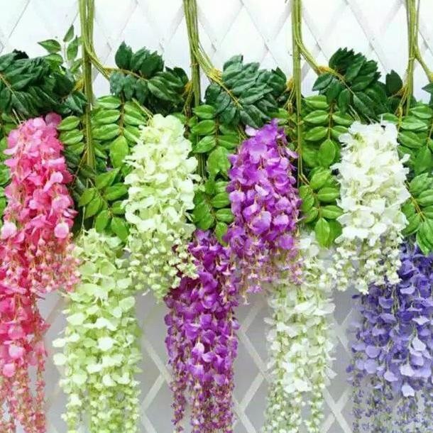 ___] KW1 BUNGA PLASTIK HIAS WISTERIA ARTIFICIAL GANTUNG DEKORASI WEDDING