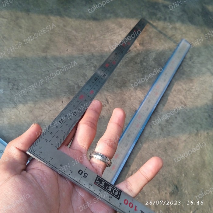 

HOT SALE! Penggaris siku L 25 x 50cm / penggaris siku stainless steel OPT