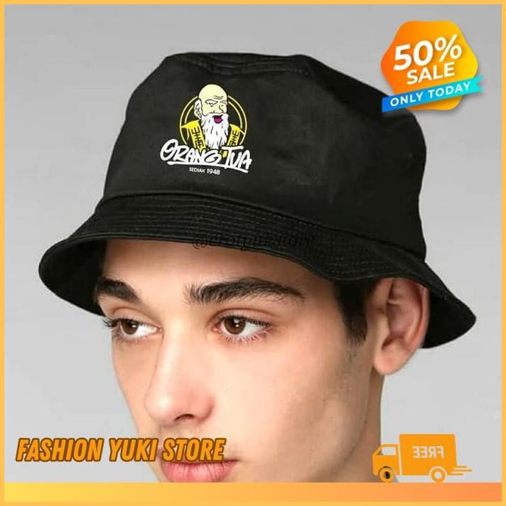 TOPI BUCKET HAT DISTRO POLOS CUSTOM BOTAK ORANG TUA SEDJAK 1948 AMER INDONESIA  PRIA WANITA COD MURA