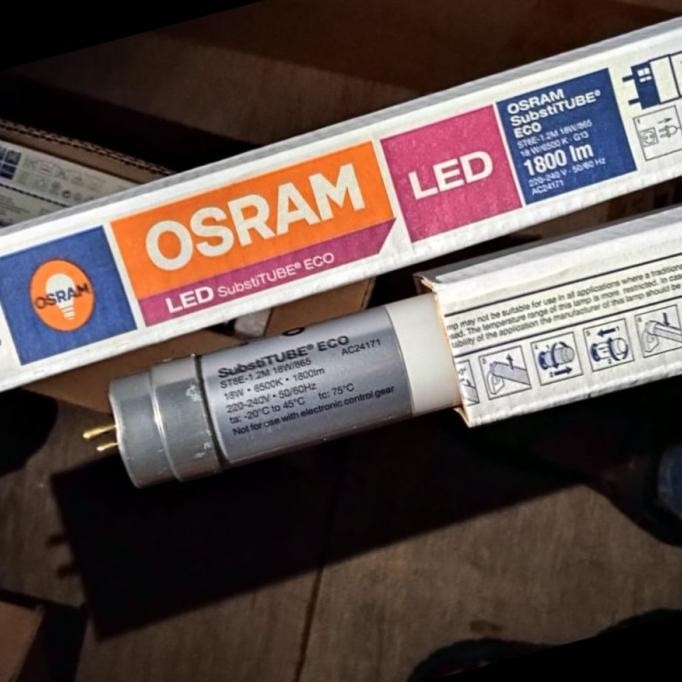 NEW TL LED OSRAM 18 WATT 18W T8 SUBSTITUBE ECO SINGLE END KUALITAS SETARA ECOFIT PHILIPS 120CM