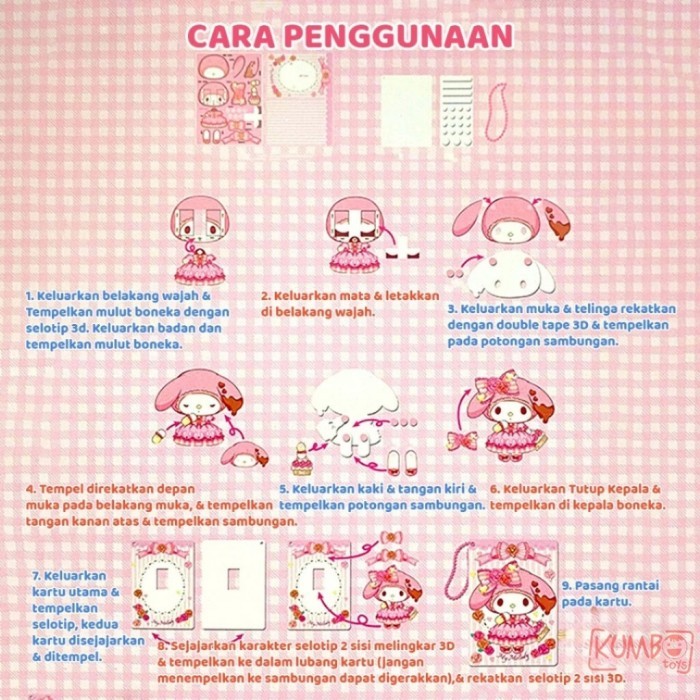 

Mainan Edukasi Anak Diy Bp 3D Karakter Sanrio Hologram Movable Card